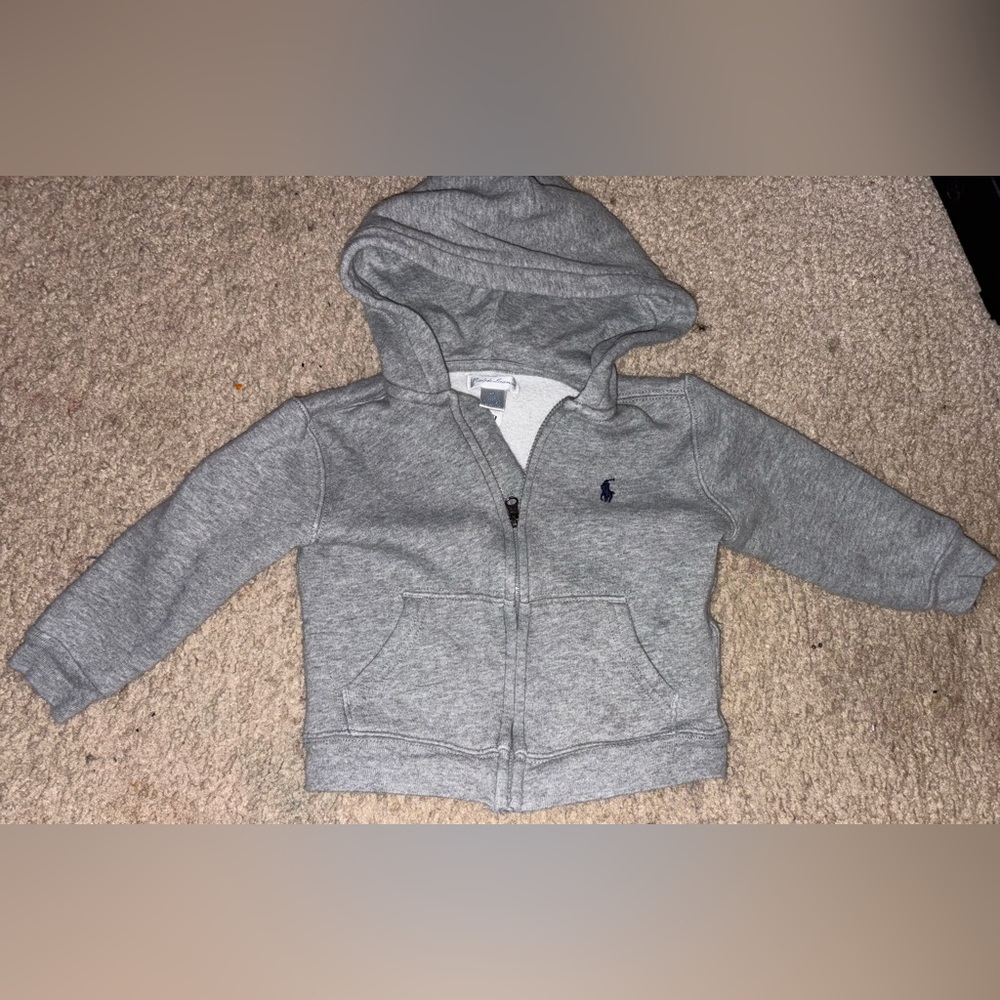 24 month Ralph Lauren Toddler Gray Hooded Zip Sweatshirt